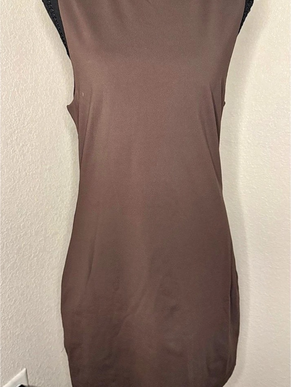 Babaton Contour Mockneck Mini Dress Sleeveless Brown Size XL